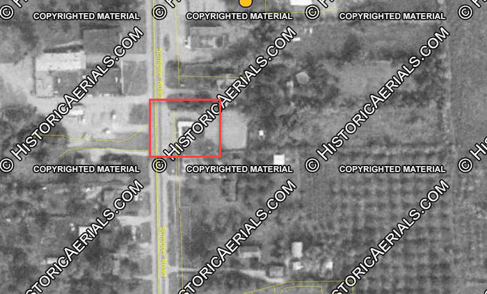 4 Ks Drive-in (Friendly Franks Country Dairy) - 1973 Aerial (newer photo)